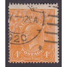 Australian    King George V    4d Orange   Single Crown WMK Plate Variety 2R57
